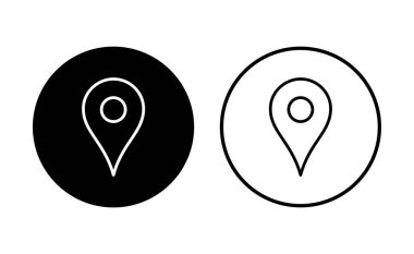 Pin simgesi ayarlandı. Konum simgesi vektörü. hedef simgesi. harita iğnesi