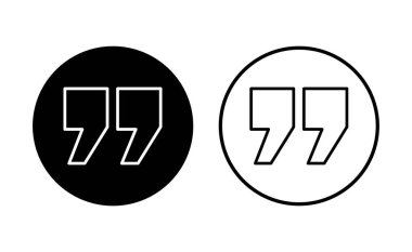 Alıntı simgesi seti. Tırnak işareti sembolü.