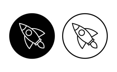 Roket ikonu hazır. Başlangıç simgesi vektörü. 
