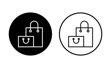 Alışveriş poşeti ikonu seti. alışveriş simgesi vektörü