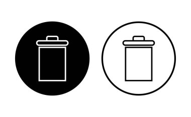 Çöp simgesi seti. Çöp kutusu simgesi. Simge vektörünü sil. çöp