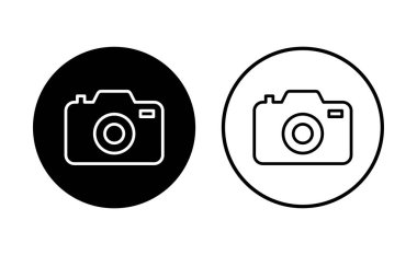 Kamera simgesi ayarlandı. Fotoğraf makinesi simgesi. kamera fotoğrafçılık simgesi.