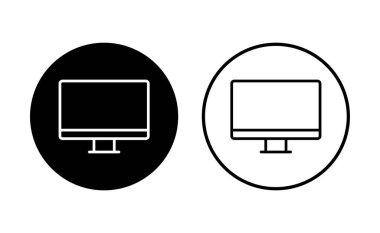 Bilgisayar simgesi ayarlandı. bilgisayar izleyici simgesi vektörü.