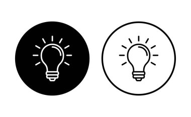 Lamba simgesi ayarlandı. Ampul simgesi vektörü. fikir sembolü.
