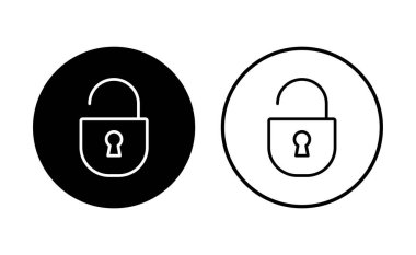 Kilit simgesi ayarlandı. Asma kilit ikon vektörü. Şifreleme simgesi. Güvenlik sembolü