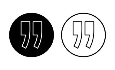 Alıntı simgesi seti. Tırnak işareti sembolü.