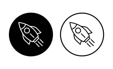 Roket ikonu hazır. Başlangıç simgesi vektörü. 