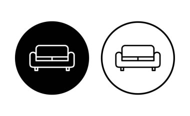 Koltuk simgesi ayarlandı. kanepe ikonu çizimi