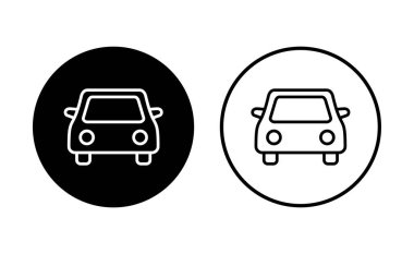 Araba ikonu ayarlandı. Araba vektör simgesi. küçük sedan