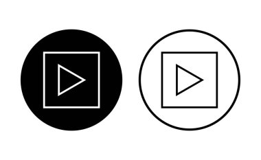 Simge setini çal. Düğme vektör simgesini çal