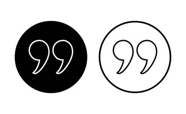 Alıntı simgesi seti. Tırnak işareti sembolü.