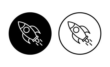 Roket ikonu hazır. Başlangıç simgesi vektörü. 