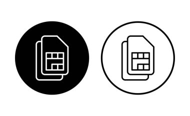 Sim kart simgesi seti. çift sim kart simgesi vektörü