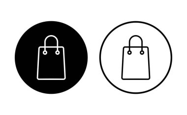 Alışveriş poşeti ikonu seti. alışveriş simgesi vektörü