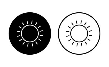 Güneş ikonu ayarlandı. Parlaklık Simgesi vektörü