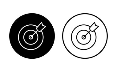 Hedef simgesi ayarlandı. hedef simge vektörü. hedef pazarlama simgesi vektörü