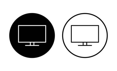 Televizyon ikonu ayarlandı. televizyon simgesi vektörü