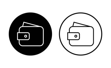 Cüzdan simgesi ayarlandı. cüzdan vektör simgesi