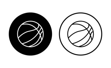 Basketbol ikonu seti. Basketbol ikonu. Basketbol logo vektör simgesi