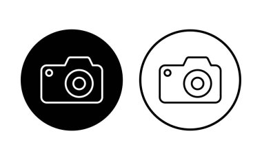Kamera simgesi ayarlandı. Fotoğraf makinesi simgesi. kamera fotoğrafçılık simgesi.