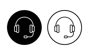Kulaklık ikonu ayarlandı. Headvector simgesi simgeleri