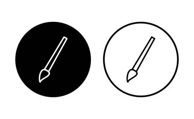 Boya simgesi seti. boya fırçası ikon vektörü. boyama silindiri vektörü