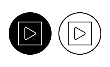 Simge setini çal. Düğme vektör simgesini çal