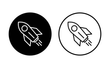 Roket ikonu hazır. Başlangıç simgesi vektörü. 