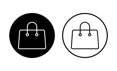 Alışveriş poşeti ikonu seti. alışveriş simgesi vektörü