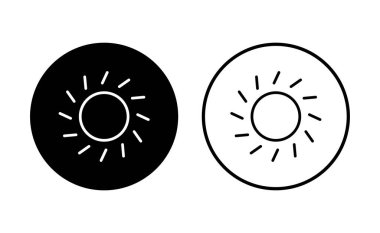 Güneş ikonu ayarlandı. Parlaklık Simgesi vektörü