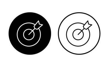 Hedef simgesi ayarlandı. hedef simge vektörü. hedef pazarlama simgesi vektörü
