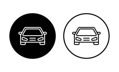 Araba ikonu ayarlandı. Araba vektör simgesi. küçük sedan