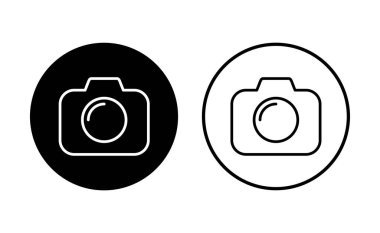 Kamera simgesi ayarlandı. Fotoğraf makinesi simgesi. kamera fotoğrafçılık simgesi.