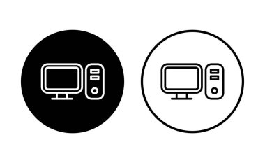 Bilgisayar simgesi ayarlandı. bilgisayar izleyici simgesi vektörü.