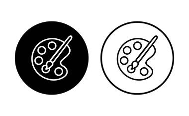 Boya simgesi seti. boya fırçası ikon vektörü. boyama silindiri vektörü