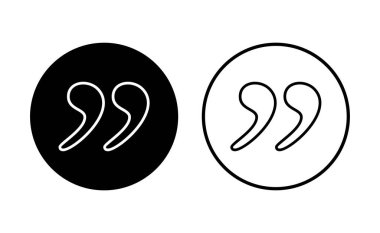 Alıntı simgesi seti. Tırnak işareti sembolü.