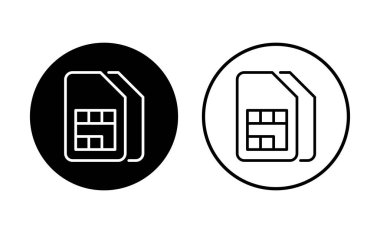 Sim kart simgesi seti. çift sim kart simgesi vektörü