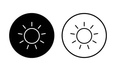 Güneş ikonu ayarlandı. Parlaklık Simgesi vektörü