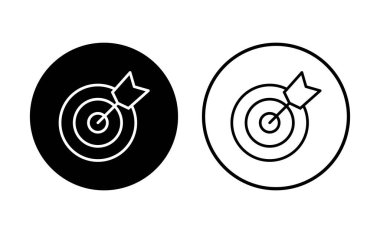 Hedef simgesi ayarlandı. hedef simge vektörü. hedef pazarlama simgesi vektörü