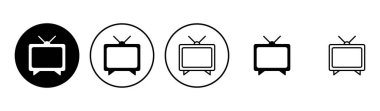Televizyon ikonu ayarlandı. televizyon simgesi vektörü