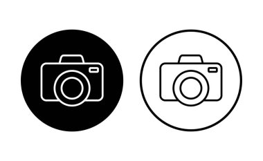 Kamera simgesi ayarlandı. Fotoğraf makinesi simgesi. kamera fotoğrafçılık simgesi.