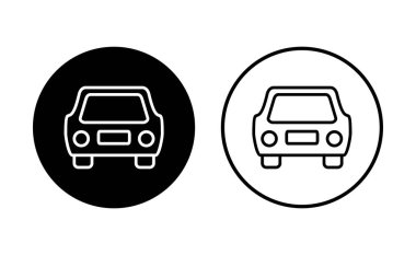 Araba ikonu ayarlandı. Araba vektör simgesi. küçük sedan