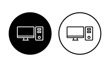 Bilgisayar simgesi ayarlandı. bilgisayar izleyici simgesi vektörü.