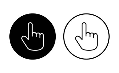 El simgesi hazır. el vektör simgesi, avuç içi, tıklama