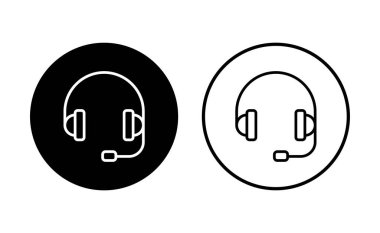 Kulaklık ikonu ayarlandı. Headvector simgesi simgeleri