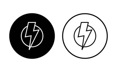 Güç simgesi ayarlandı. Güç Düğmesi Simgesi. Elektrik gücü.