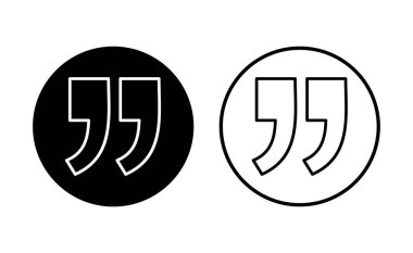Alıntı simgesi seti. Tırnak işareti sembolü.