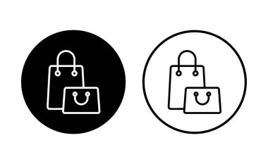 Alışveriş poşeti ikonu seti. alışveriş simgesi vektörü