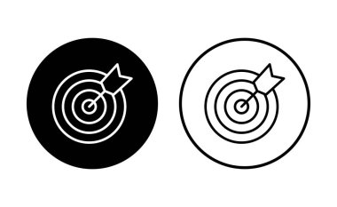 Hedef simgesi ayarlandı. hedef simge vektörü. hedef pazarlama simgesi vektörü