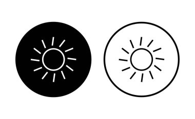 Güneş ikonu ayarlandı. Parlaklık Simgesi vektörü